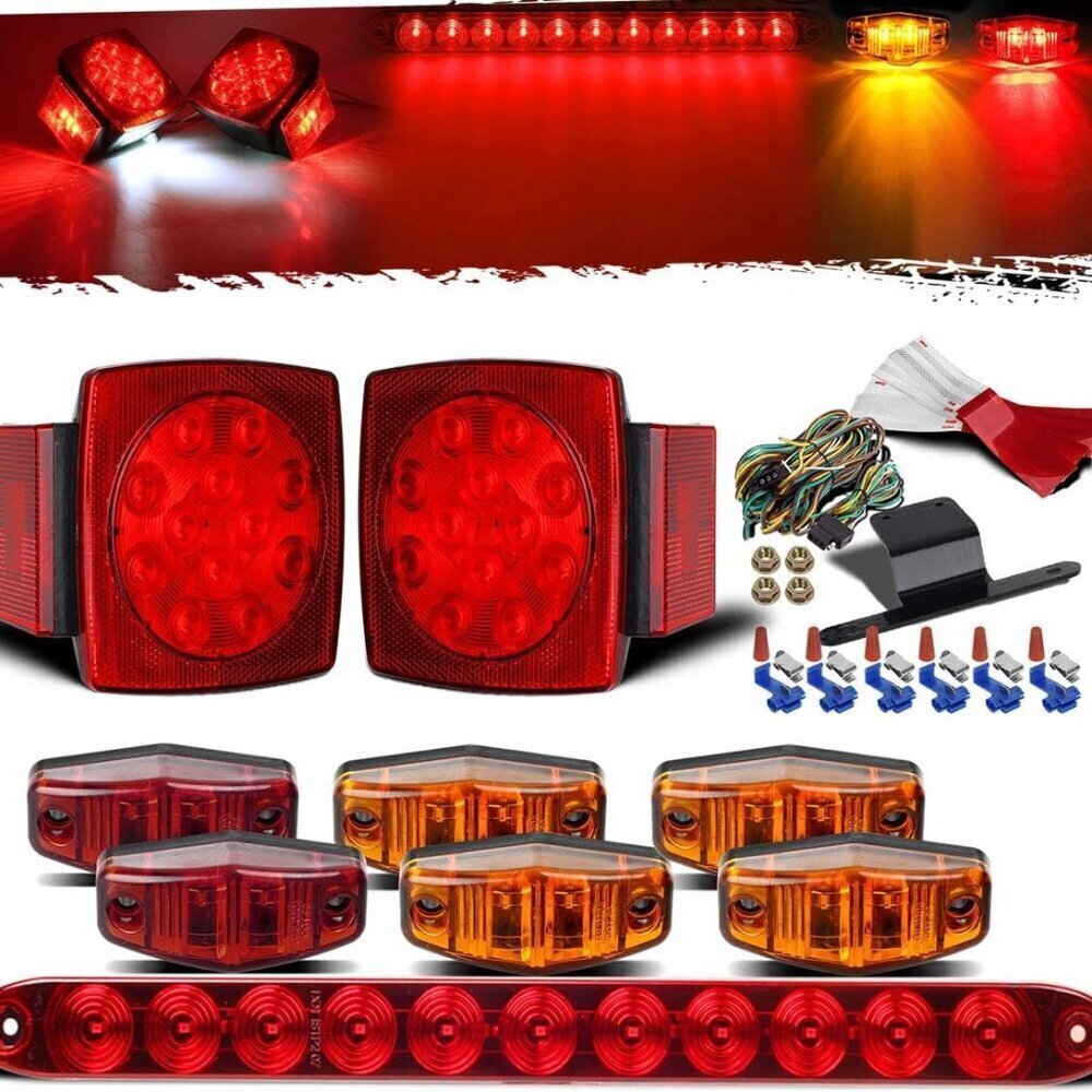 High-Visibility Submersible LED Trailer Lights with Mini Side Markers for